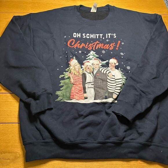 Oh Shitt it’s Christmas ugly Christmas sweatshirt large shitts creek - Picture 1 of 6